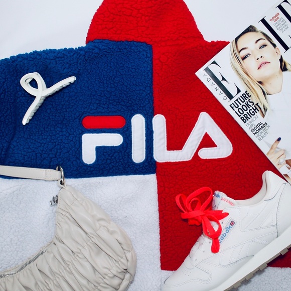 FILA VINTAGE Teddy Full Zip Oversized Jacket - Picture 4 of 4